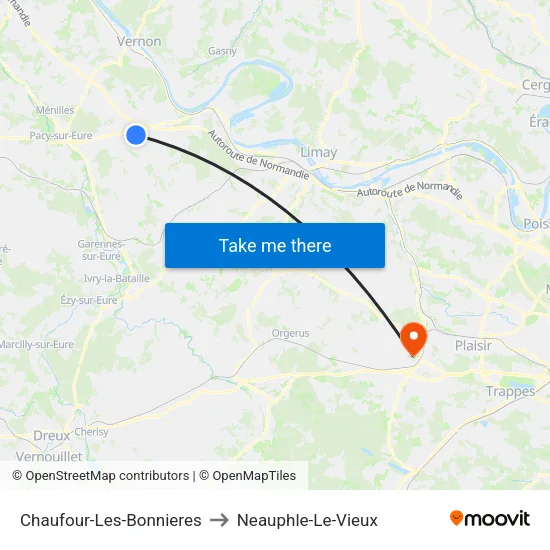 Chaufour-Les-Bonnieres to Neauphle-Le-Vieux map