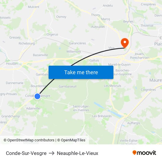 Conde-Sur-Vesgre to Neauphle-Le-Vieux map