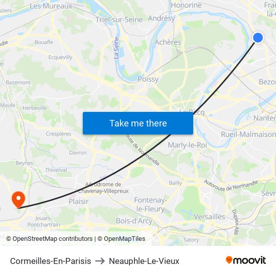 Cormeilles-En-Parisis to Neauphle-Le-Vieux map