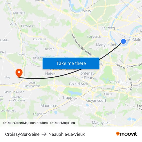 Croissy-Sur-Seine to Neauphle-Le-Vieux map