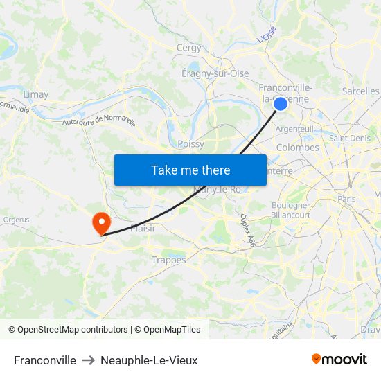 Franconville to Neauphle-Le-Vieux map