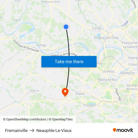 Fremainville to Neauphle-Le-Vieux map