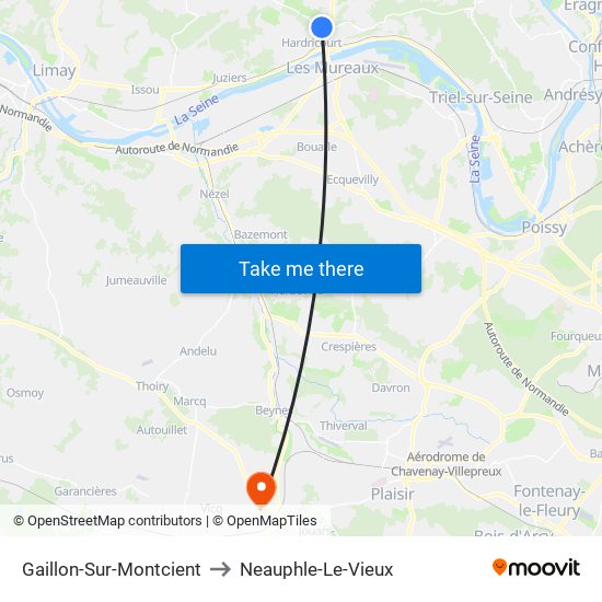 Gaillon-Sur-Montcient to Neauphle-Le-Vieux map