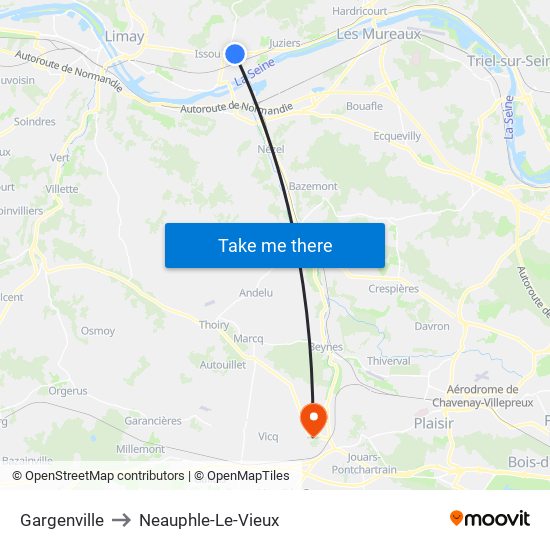Gargenville to Neauphle-Le-Vieux map