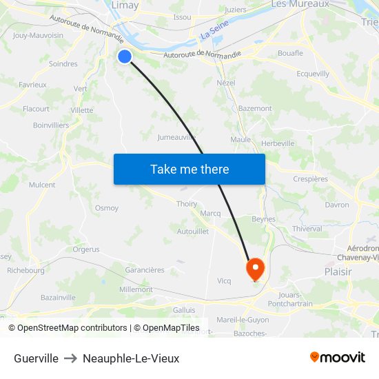 Guerville to Neauphle-Le-Vieux map