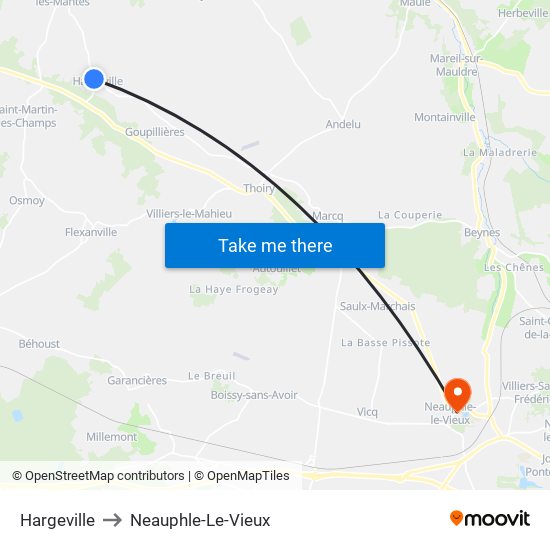 Hargeville to Neauphle-Le-Vieux map