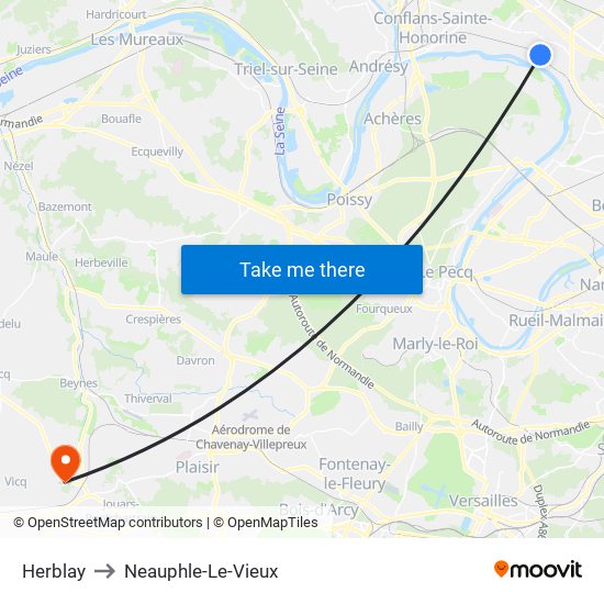 Herblay to Neauphle-Le-Vieux map