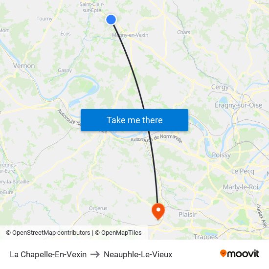 La Chapelle-En-Vexin to Neauphle-Le-Vieux map