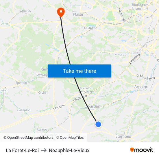 La Foret-Le-Roi to Neauphle-Le-Vieux map