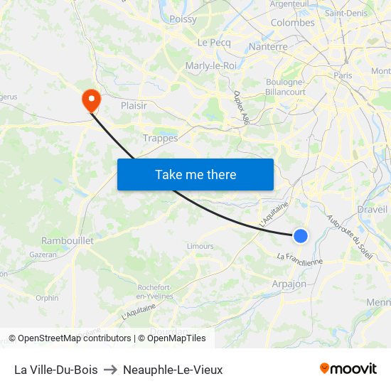 La Ville-Du-Bois to Neauphle-Le-Vieux map