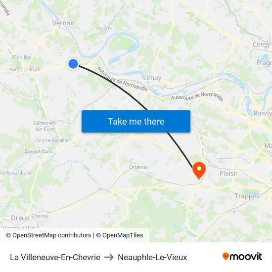 La Villeneuve-En-Chevrie to Neauphle-Le-Vieux map