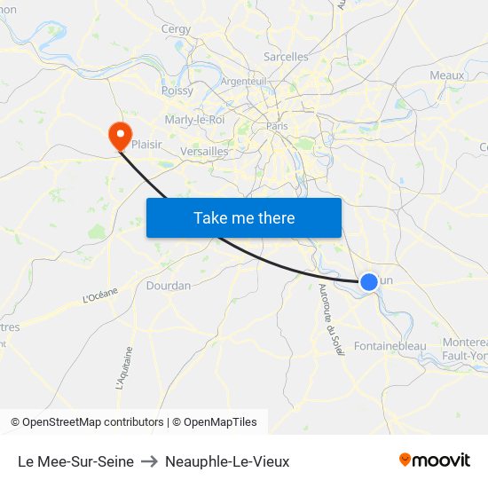Le Mee-Sur-Seine to Neauphle-Le-Vieux map