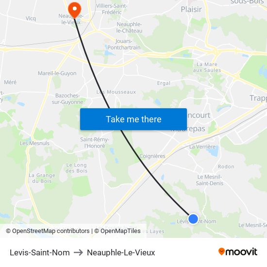 Levis-Saint-Nom to Neauphle-Le-Vieux map