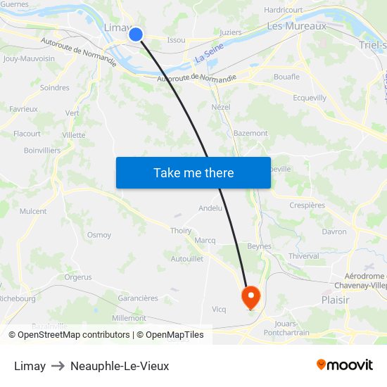 Limay to Neauphle-Le-Vieux map