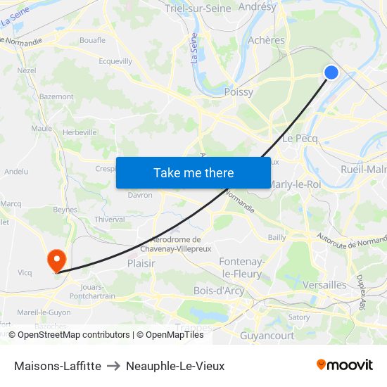 Maisons-Laffitte to Neauphle-Le-Vieux map