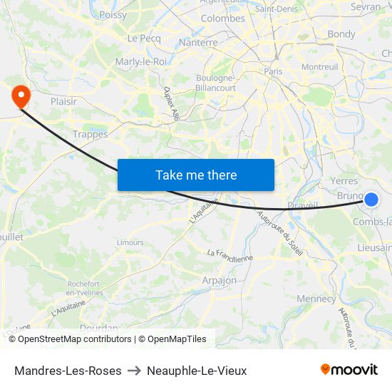 Mandres-Les-Roses to Neauphle-Le-Vieux map