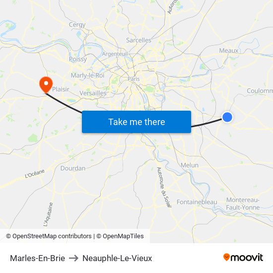 Marles-En-Brie to Neauphle-Le-Vieux map