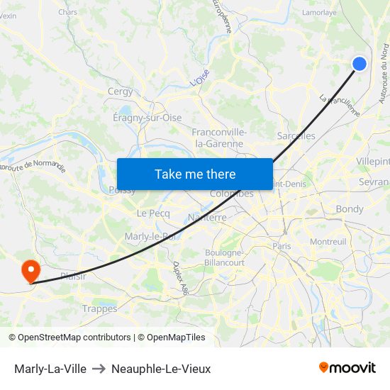 Marly-La-Ville to Neauphle-Le-Vieux map