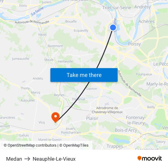 Medan to Neauphle-Le-Vieux map