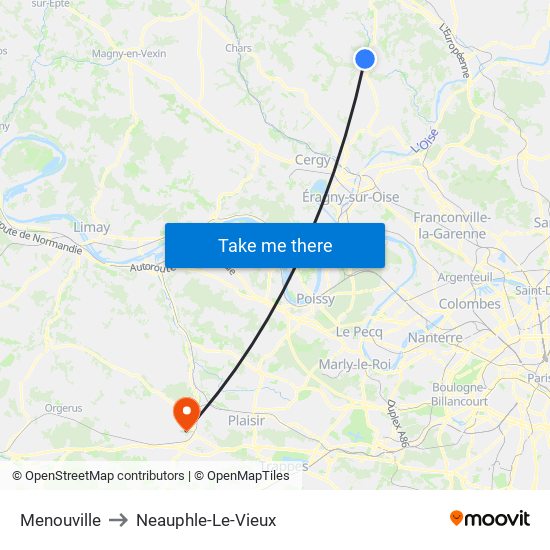 Menouville to Neauphle-Le-Vieux map