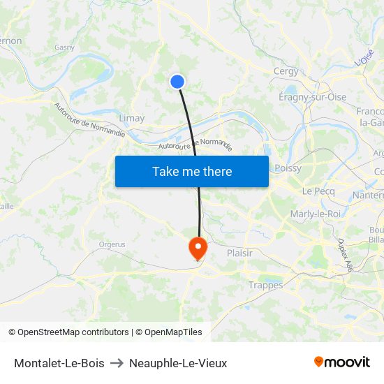 Montalet-Le-Bois to Neauphle-Le-Vieux map