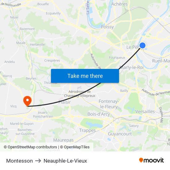 Montesson to Neauphle-Le-Vieux map