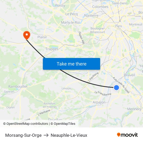 Morsang-Sur-Orge to Neauphle-Le-Vieux map