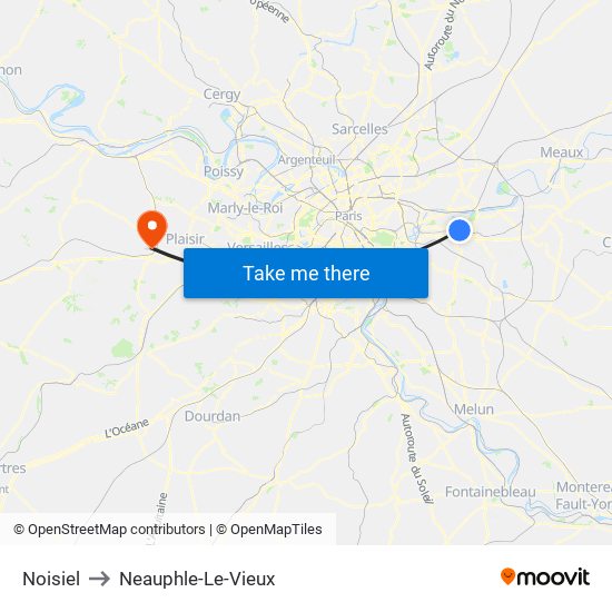 Noisiel to Neauphle-Le-Vieux map