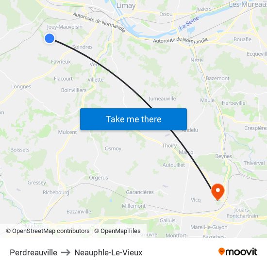 Perdreauville to Neauphle-Le-Vieux map