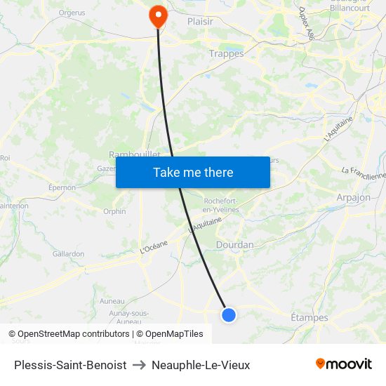 Plessis-Saint-Benoist to Neauphle-Le-Vieux map