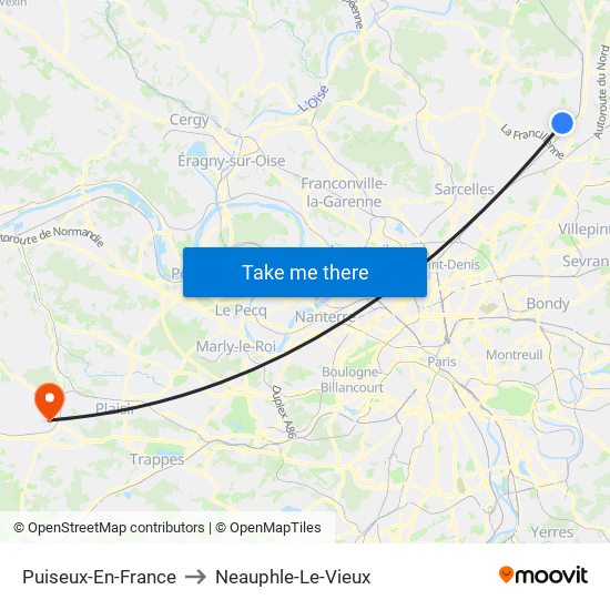 Puiseux-En-France to Neauphle-Le-Vieux map