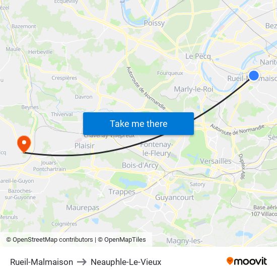 Rueil-Malmaison to Neauphle-Le-Vieux map