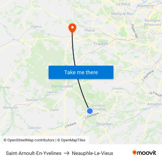 Saint-Arnoult-En-Yvelines to Neauphle-Le-Vieux map