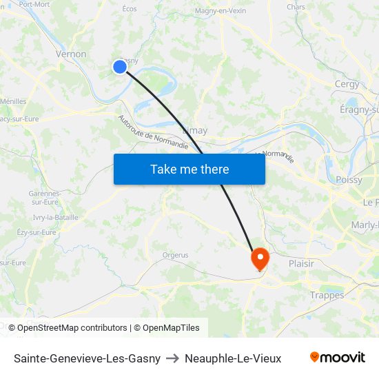 Sainte-Genevieve-Les-Gasny to Neauphle-Le-Vieux map