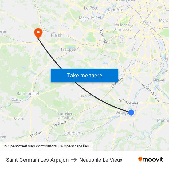 Saint-Germain-Les-Arpajon to Neauphle-Le-Vieux map