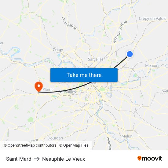 Saint-Mard to Neauphle-Le-Vieux map