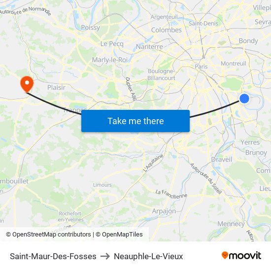 Saint-Maur-Des-Fosses to Neauphle-Le-Vieux map