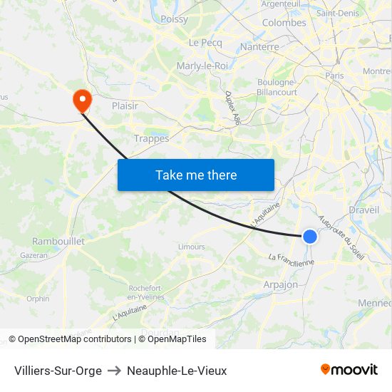 Villiers-Sur-Orge to Neauphle-Le-Vieux map