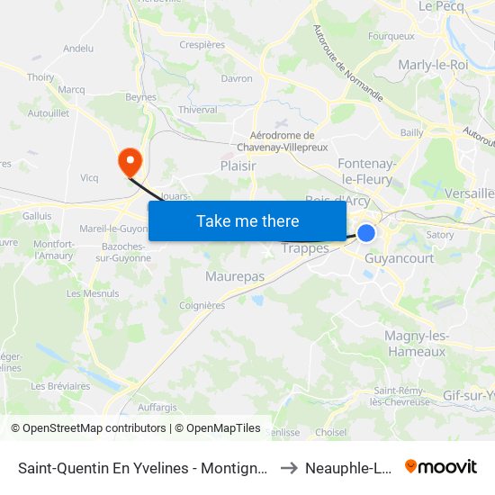 Saint-Quentin En Yvelines - Montigny-Le-Bretonneux to Neauphle-Le-Vieux map