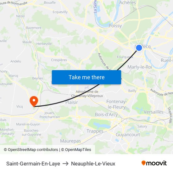 Saint-Germain-En-Laye to Neauphle-Le-Vieux map