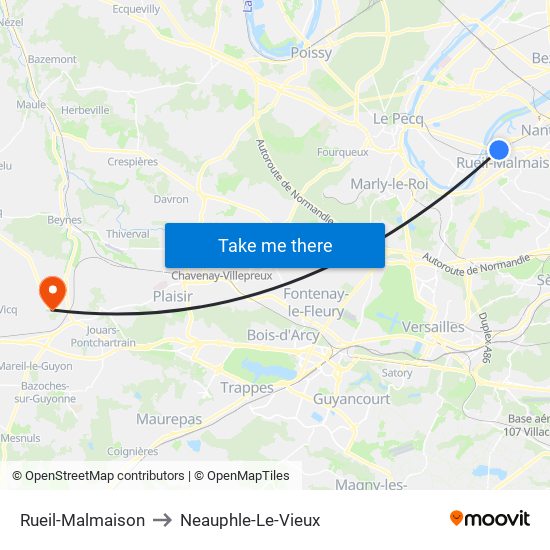 Rueil-Malmaison to Neauphle-Le-Vieux map