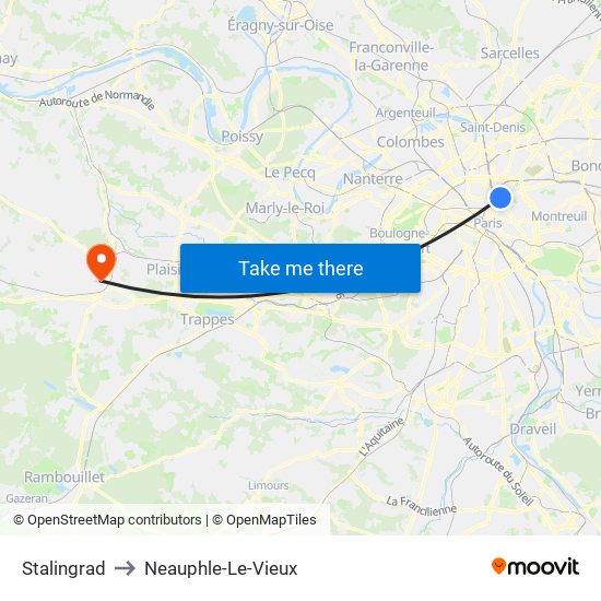 Stalingrad to Neauphle-Le-Vieux map