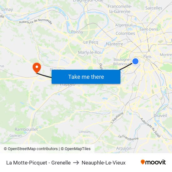 La Motte-Picquet - Grenelle to Neauphle-Le-Vieux map