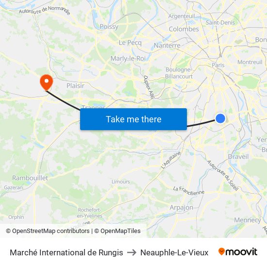 Marché International de Rungis to Neauphle-Le-Vieux map