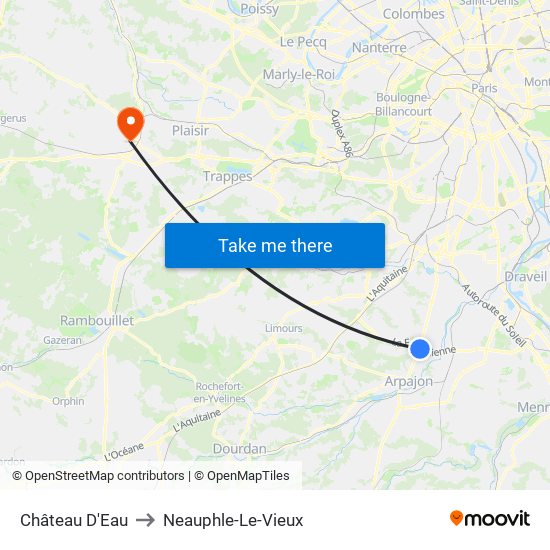 Château D'Eau to Neauphle-Le-Vieux map