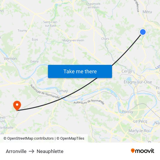 Arronville to Neauphlette map