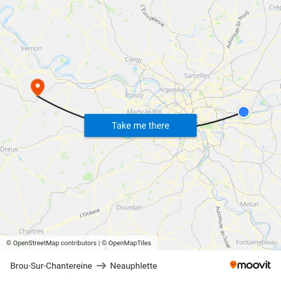 Brou-Sur-Chantereine to Neauphlette map