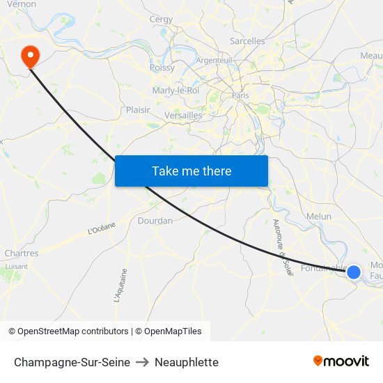 Champagne-Sur-Seine to Neauphlette map