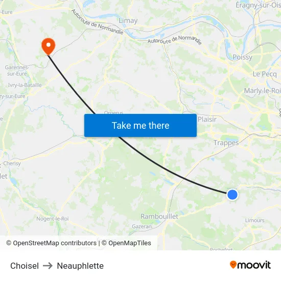 Choisel to Neauphlette map