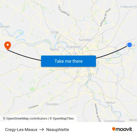 Cregy-Les-Meaux to Neauphlette map